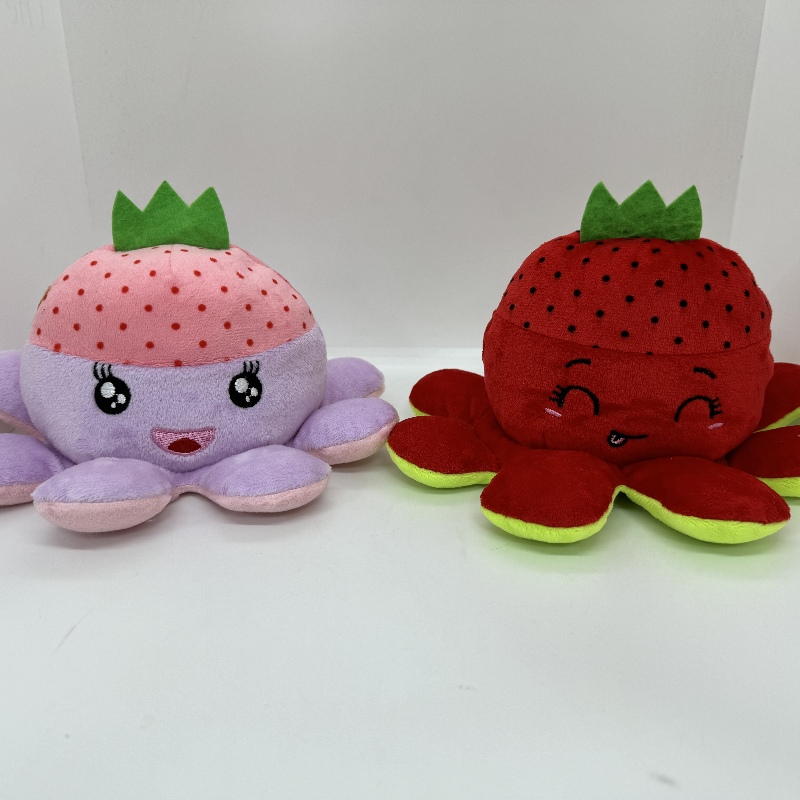 4 Clr Wholesale Reversible Flip Octopus Plush Toy China Factory