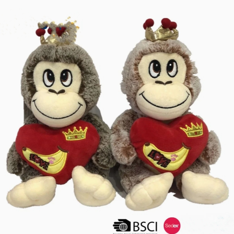 Valentine′ S Day Gift Plush Monkey Toy