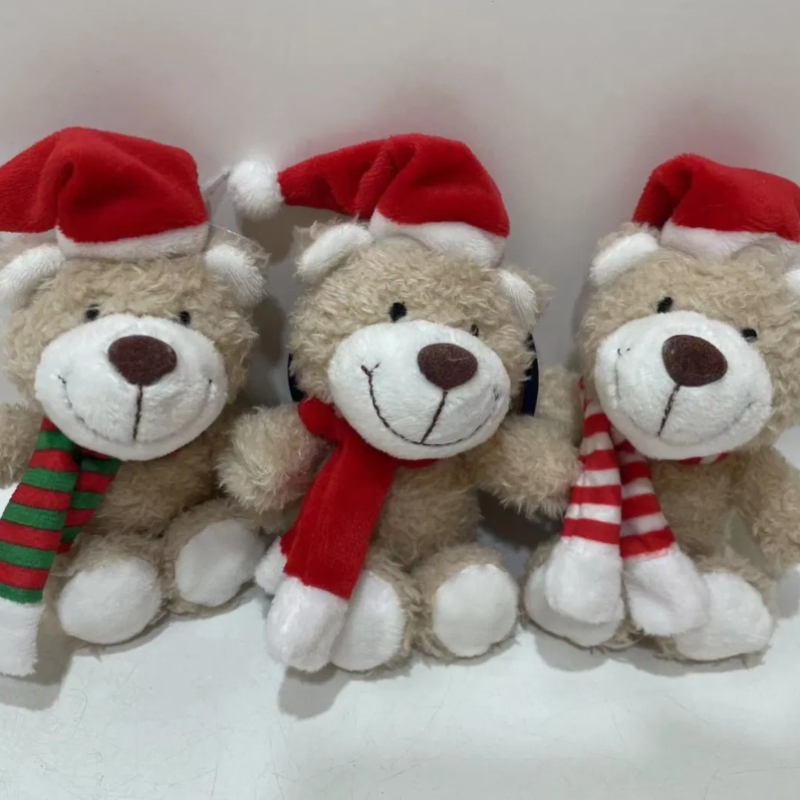 Christmas teddy bear plush toy keychain