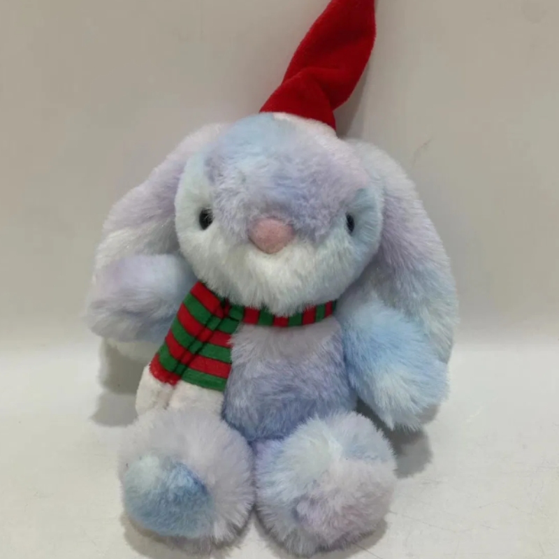 3 Clrs Bunny Plush Toys Keychain