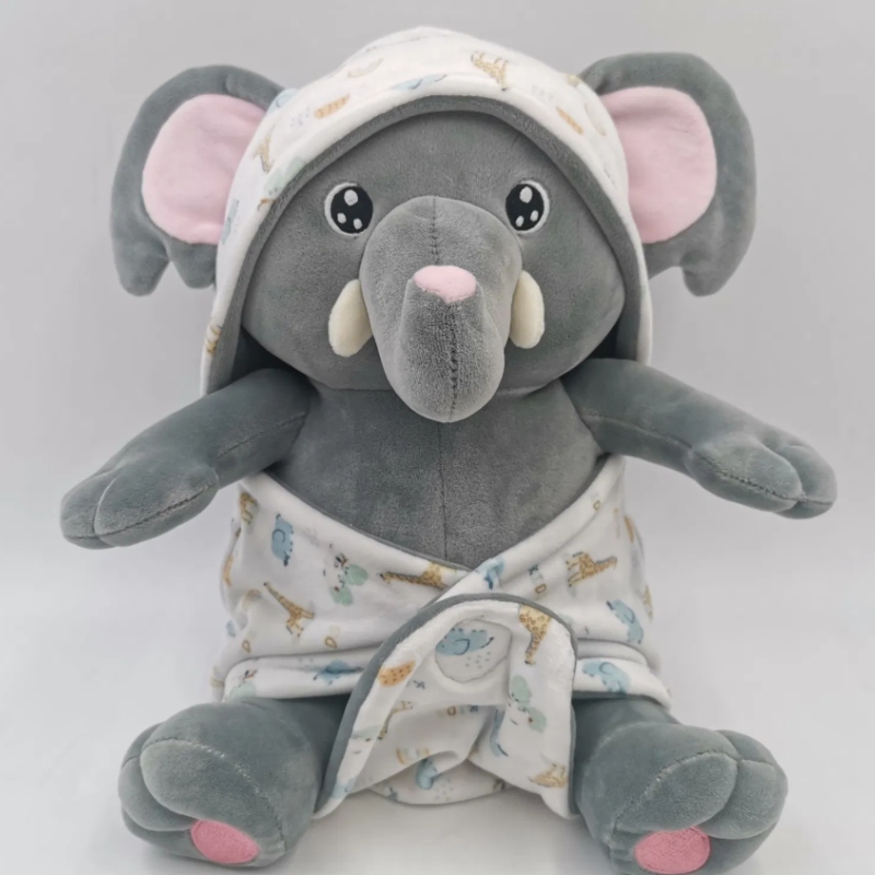 Lovely Dressed Animal Toy Grey Elephant Gift Toy