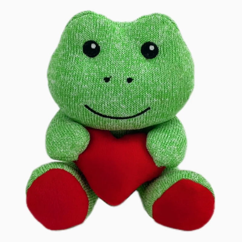 Valentine′s Day Frog Teddy Bear Plush Toy with Heart Shaped