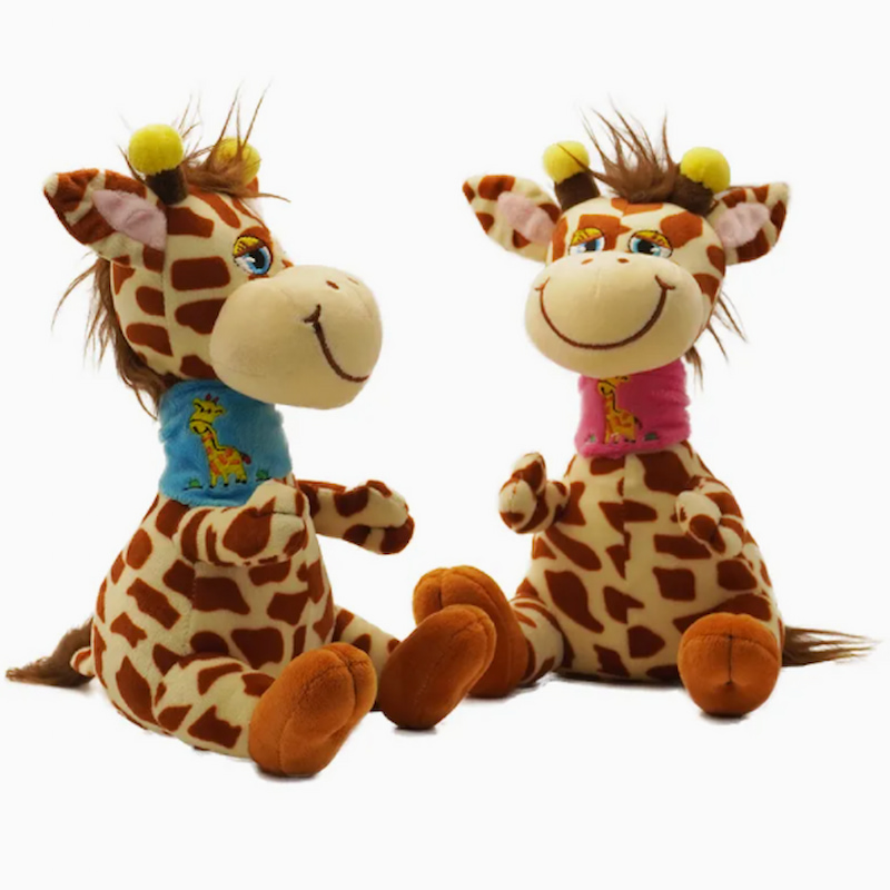 Colorful Giraffe Plush Toy Sitting Animal Plushie